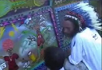 Dr Bob explains his paintings.